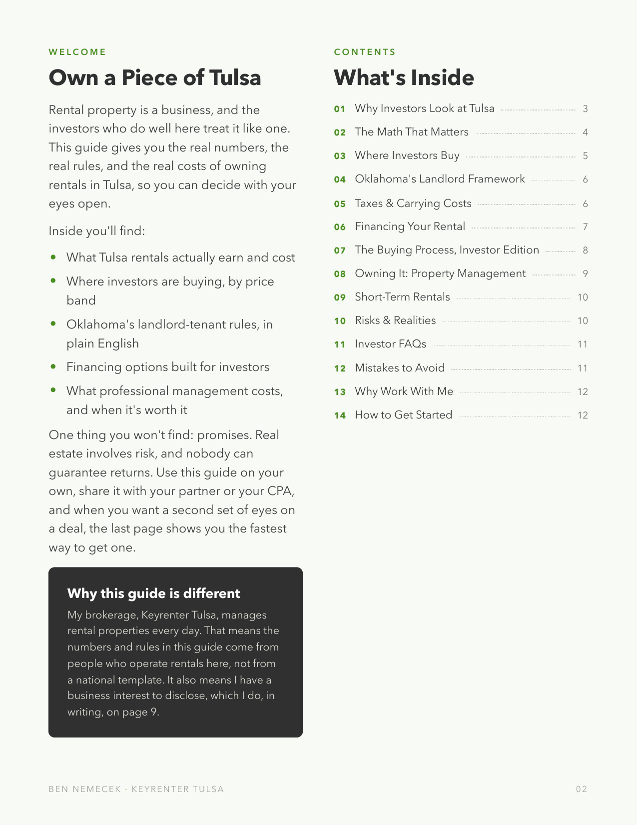 Investing in Tulsa Rentals Guide preview, page 2